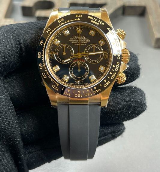 Daytona Oyster Flex Gold Diamonds (Black)