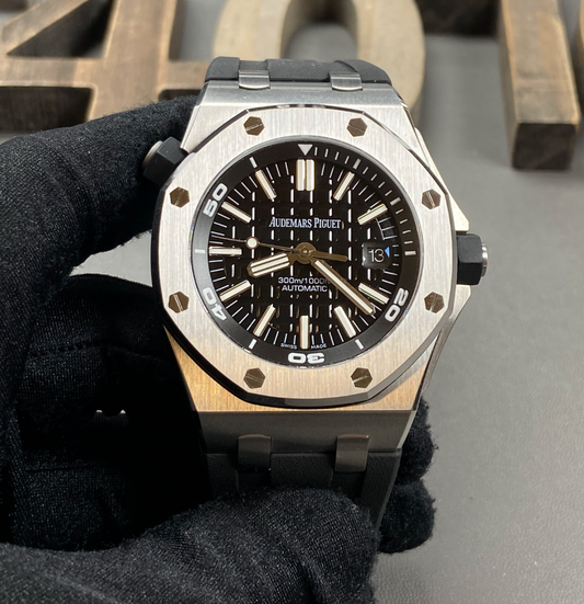 Royal Oak Rubber Strap (Black)
