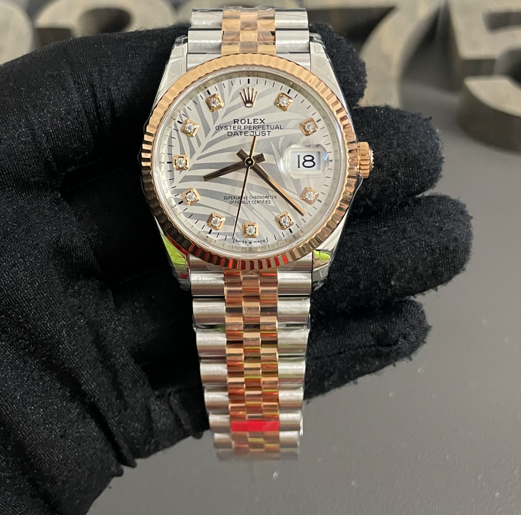 Datejust Two-Tone Diamonds (White Palm Motif)